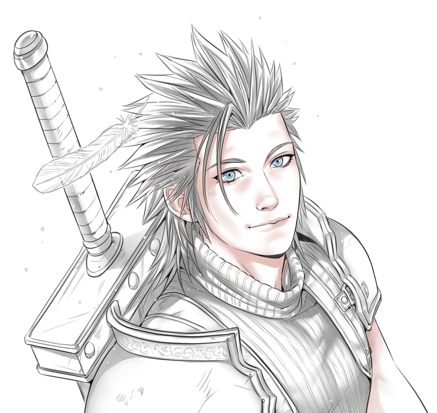 zack fair (final fantasy and 4 more) drawn by crylin6