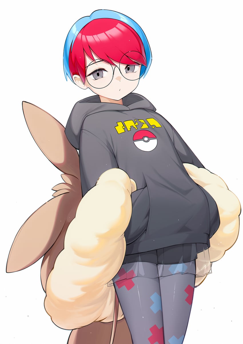 eevee and penny (pokemon and 1 more) drawn by wo_chi_xiangjiao_pi