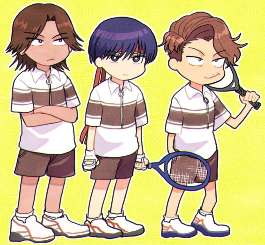 akazawa yoshirou, yanagisawa shinya, and atsushi kisarazu (tennis no ouji-sama) drawn by hiziki723