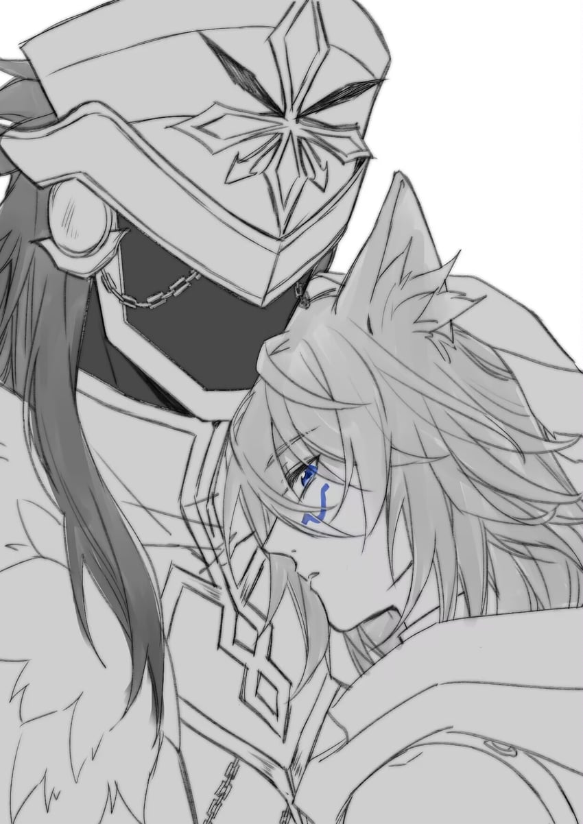 ororon and capitano (genshin impact) drawn by fujiharareika