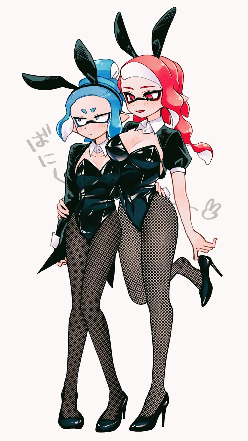 inkling player character and inkling girl (splatoon) drawn by tokihatt