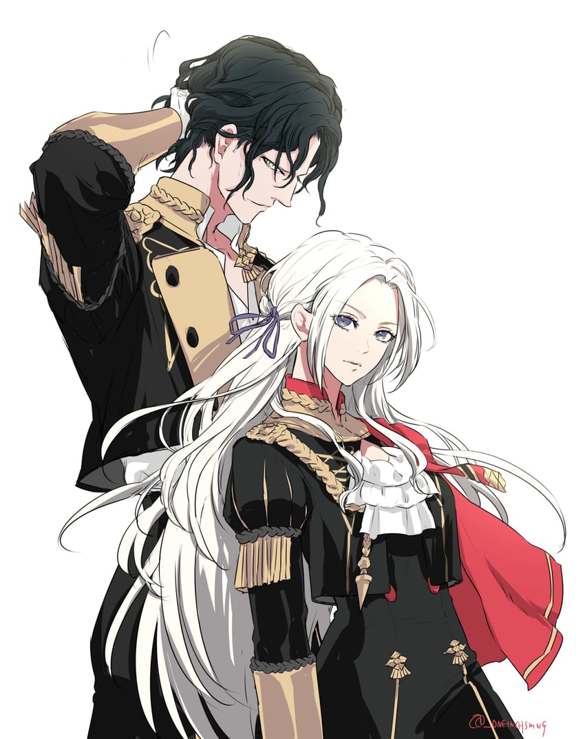 edelgard von hresvelg and hubert von vestra (fire emblem and 1 more) drawn by umi_(_oneinchswing)