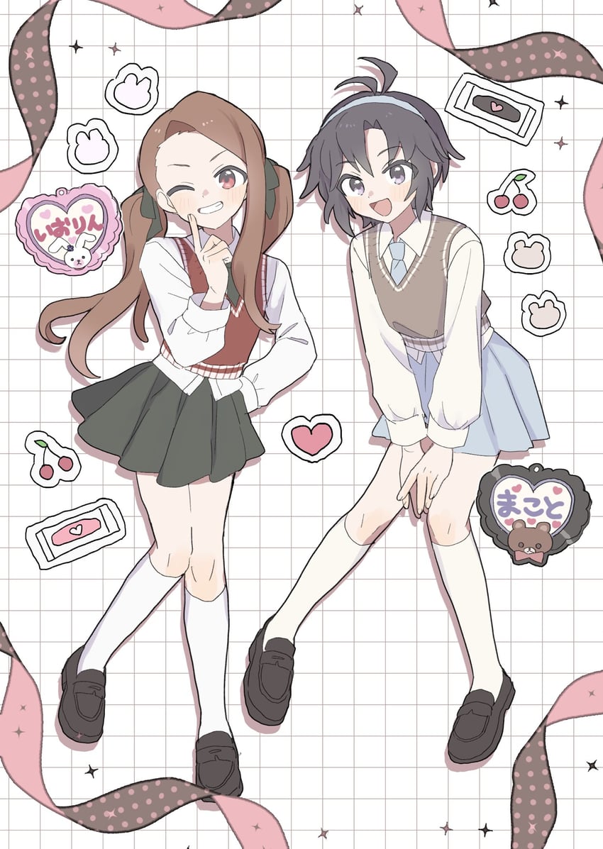 kikuchi makoto and minase iori (idolmaster and 2 more) drawn by pnt_0202