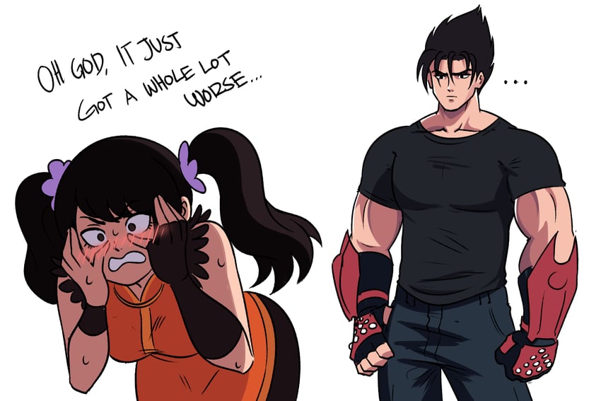 kazama jin and ling xiaoyu (tekken) drawn by tina_fate