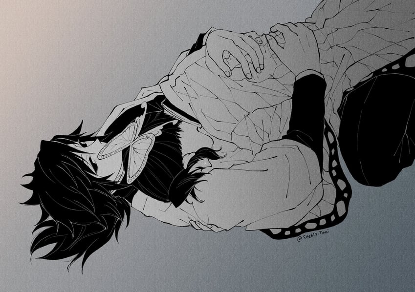 kochou shinobu and tomioka giyuu (kimetsu no yaiba) drawn by seezly_tani