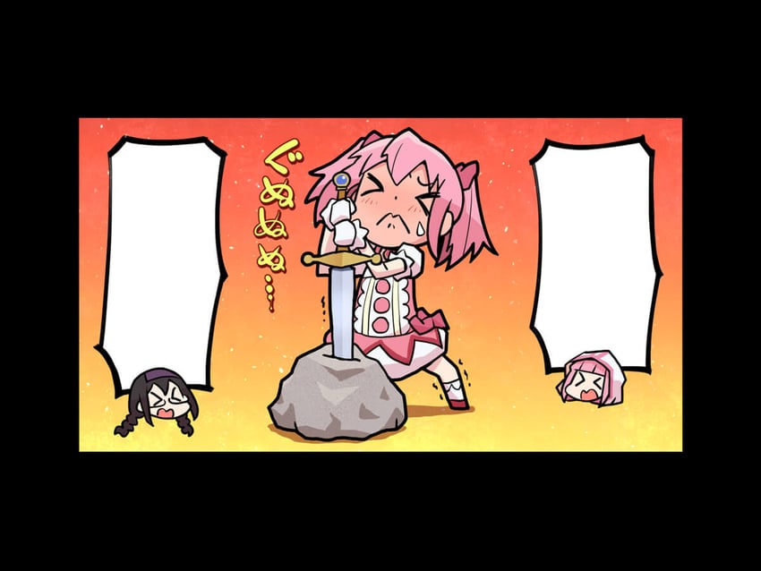 akemi homura, kaname madoka, and tamaki iroha (mahou shoujo madoka magica and 1 more) drawn by papa_(shimeguru)