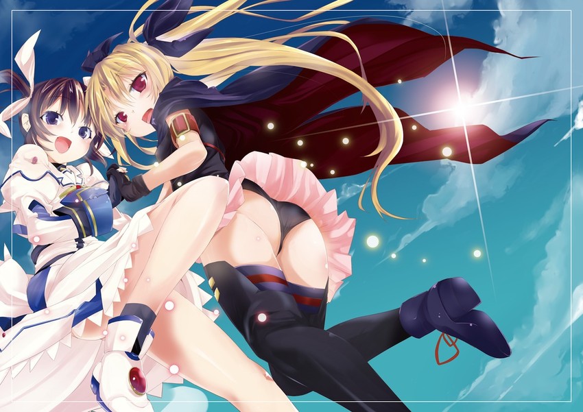 fate testarossa and takamachi nanoha (lyrical nanoha and 2 more) drawn by nio_(einhorn)