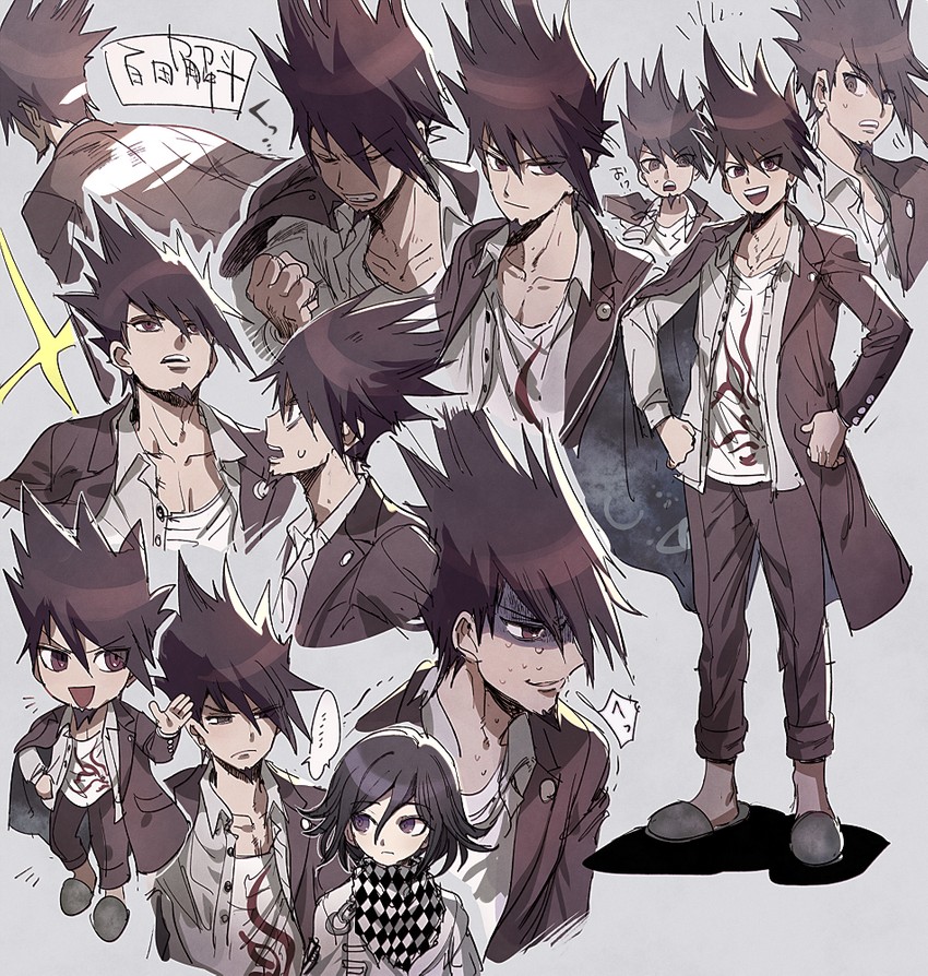oma kokichi and momota kaito (danganronpa and 1 more) drawn by aoki_(fumomo)
