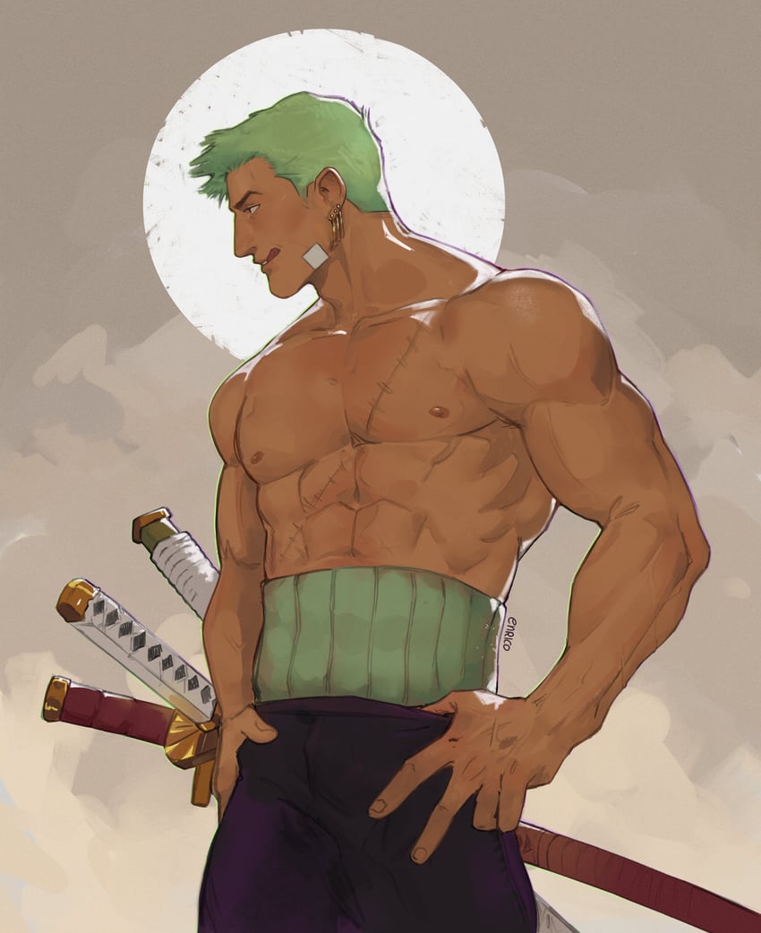 roronoa zoro (one piece) drawn by enri_(ceinordraws)