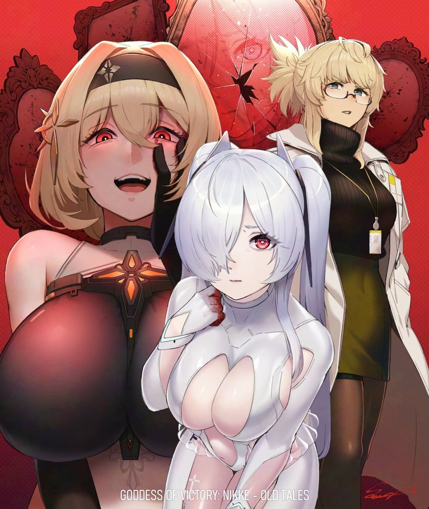 cinderella, red shoes, and abe (goddess of victory: nikke) drawn by sawasa