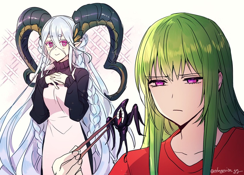 enkidu, tiamat, kingu, and lahmu (fate and 1 more) drawn by ede