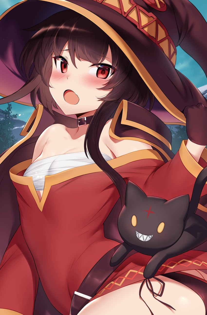 megumin and chomusuke (kono subarashii sekai ni shukufuku wo!) drawn by m-da_s-tarou