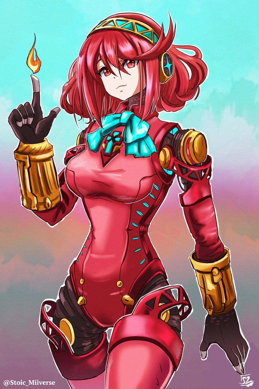 pyra and aigis (persona and 3 more) drawn by stoic_seraphim