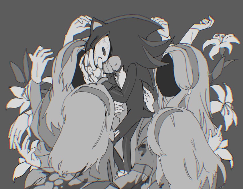 shadow the hedgehog and maria robotnik (sonic) drawn by runpipirun