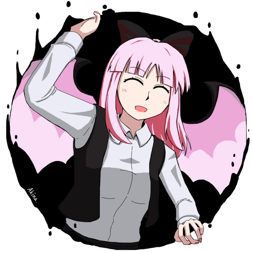 pink-haired makai resident (touhou) drawn by akinashinokura