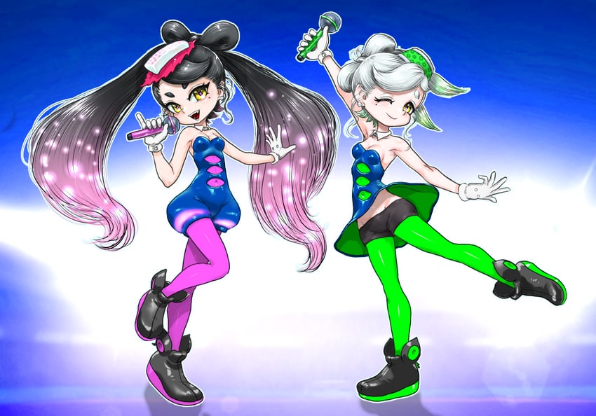 callie and marie (splatoon and 1 more) drawn by koharu2.5