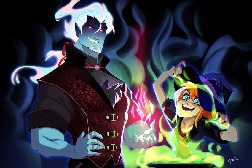 jasmine fenton and dark danny (danny phantom) drawn by krossan