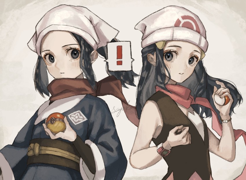 dawn and akari (pokemon and 2 more) drawn by sayoko_(sayosny2)