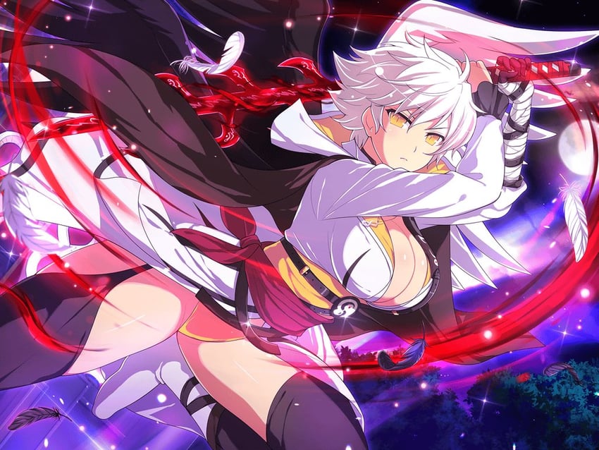 miyabi (senran kagura and 2 more) drawn by yaegashi_nan