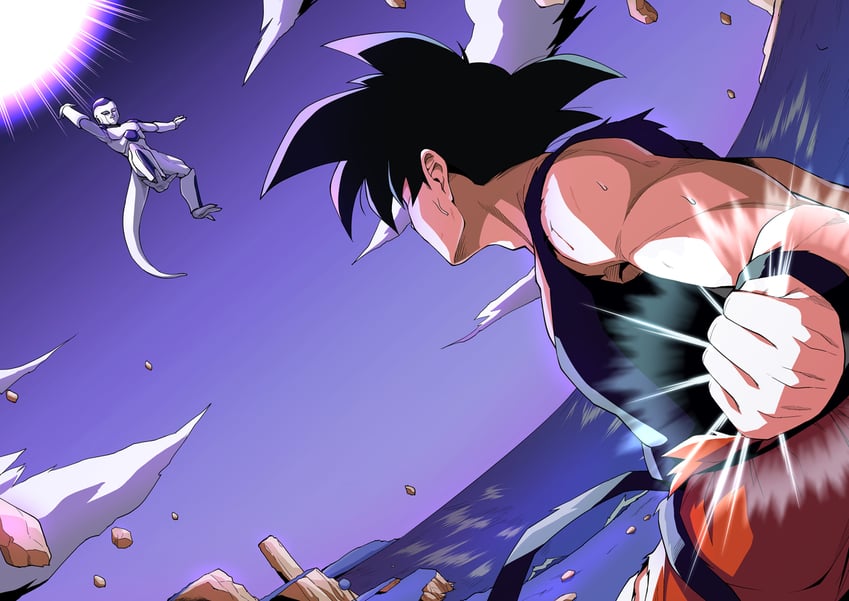 son goku, frieza, and final form frieza (dragon ball and 1 more) drawn by haruhisky