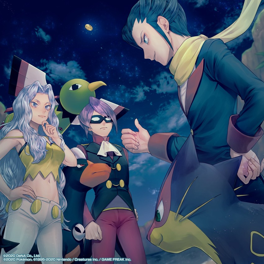 grimsley, houndoom, karen, xatu, liepard, and 1 more (pokemon and 3 more) drawn by sakai_(motomei)