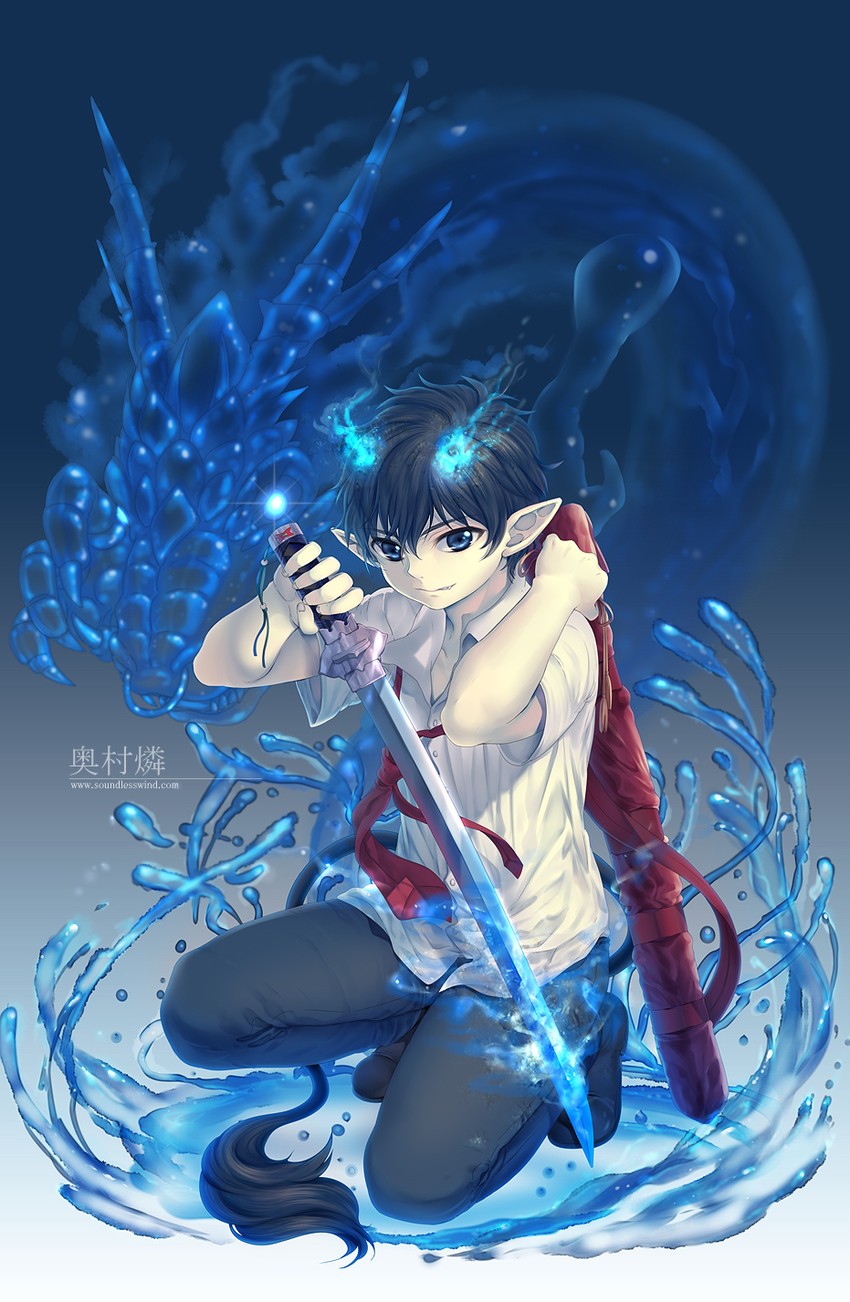 okumura rin (ao no exorcist) drawn by kaze-hime