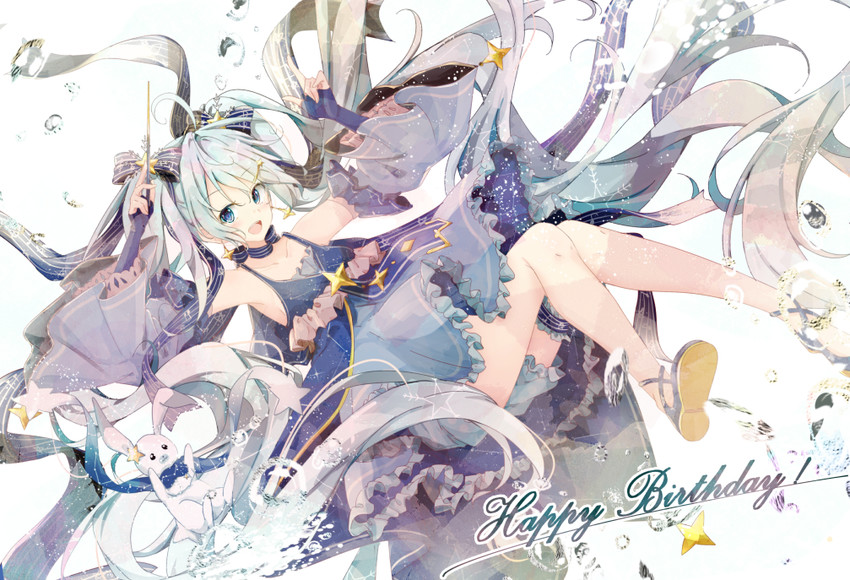 hatsune miku, yuki miku, and rabbit yukine (vocaloid) drawn by shiina_kuro