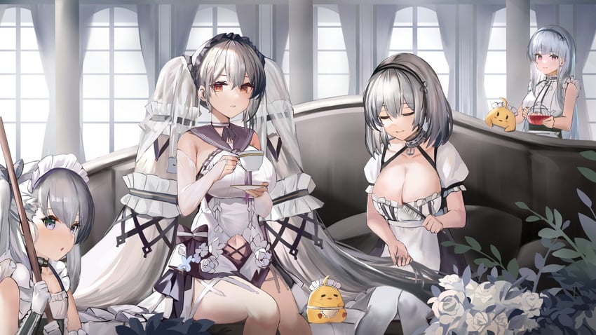 manjuu, formidable, sirius, dido, and little bel (azur lane) drawn by derby_(dabidabi)