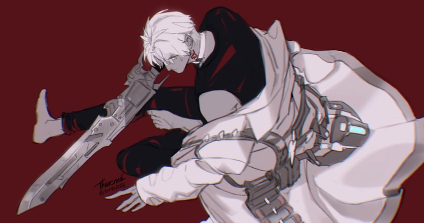 thancred waters and gunbreaker (final fantasy and 1 more) drawn by hoi_star