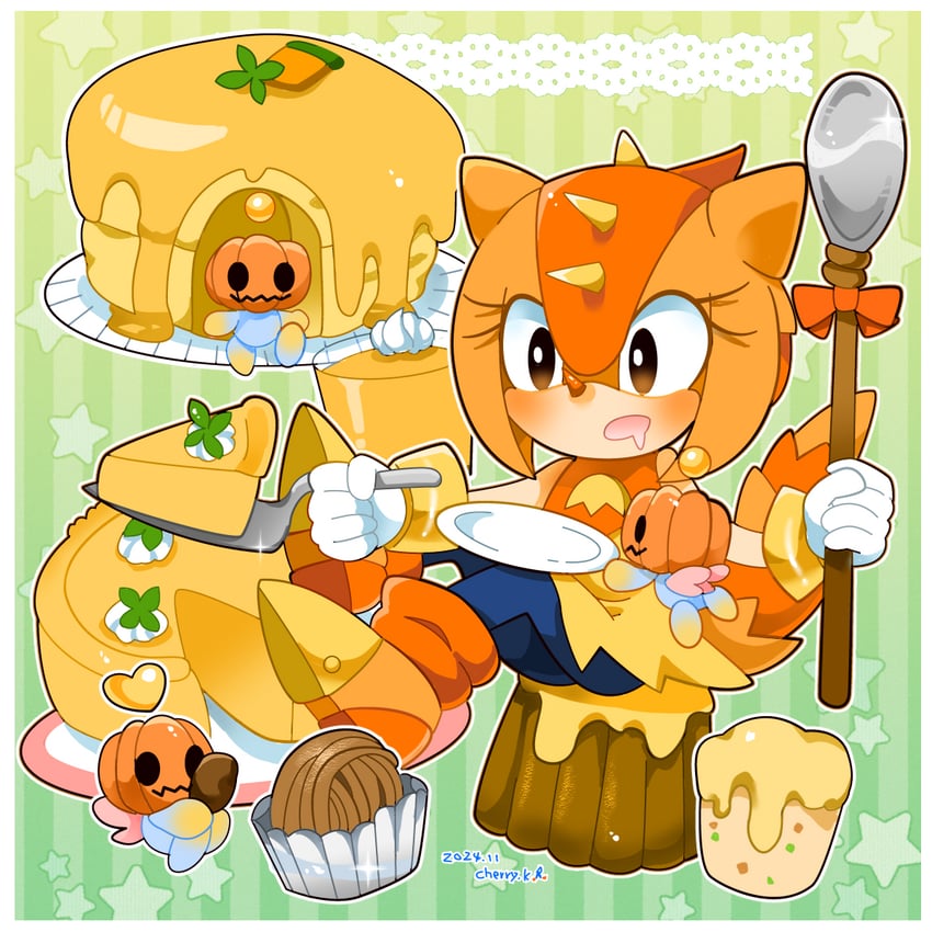 neutral chao and trip the sungazer (sonic and 2 more) drawn by kusunoki_cherry