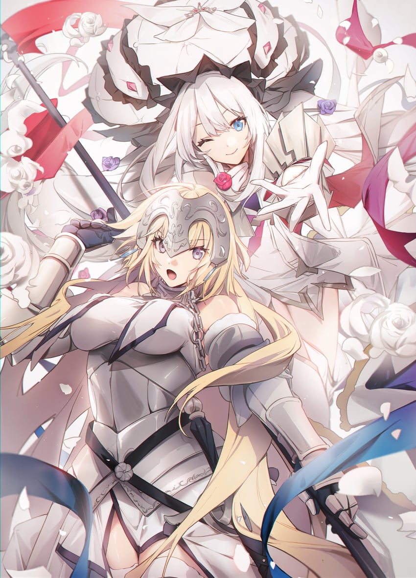 jeanne d'arc and marie antoinette (fate and 1 more) drawn by no-kan