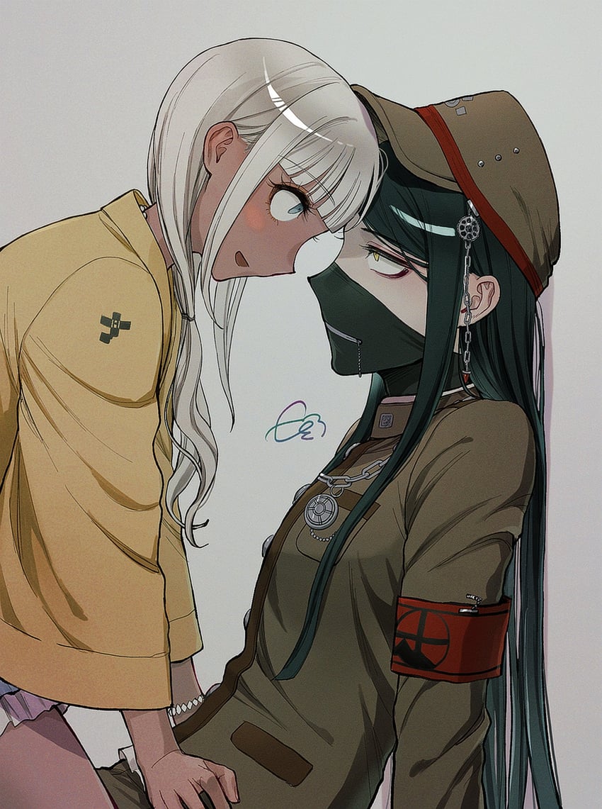yonaga angie and shinguji korekiyo (danganronpa and 1 more) drawn by katahaba_(wawawa_wa_haha)