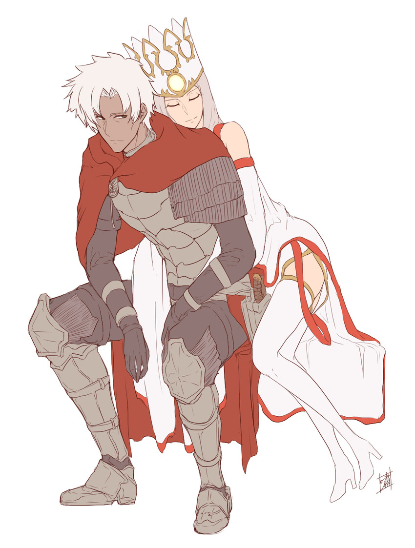 emiya kiritsugu and irisviel von einzbern (fate and 2 more) drawn by shao_(newton)