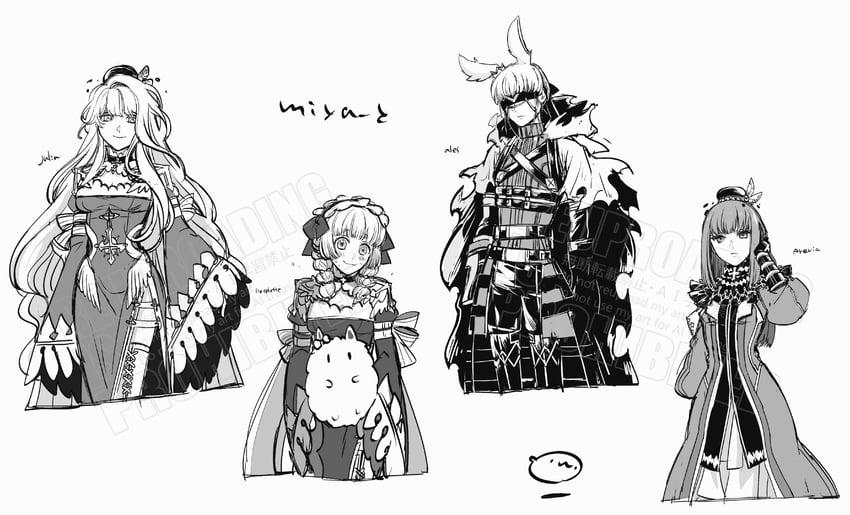 poring, lunatic, cardinal, shadow cross, and inquisitor (ragnarok online) drawn by miya_daisuke