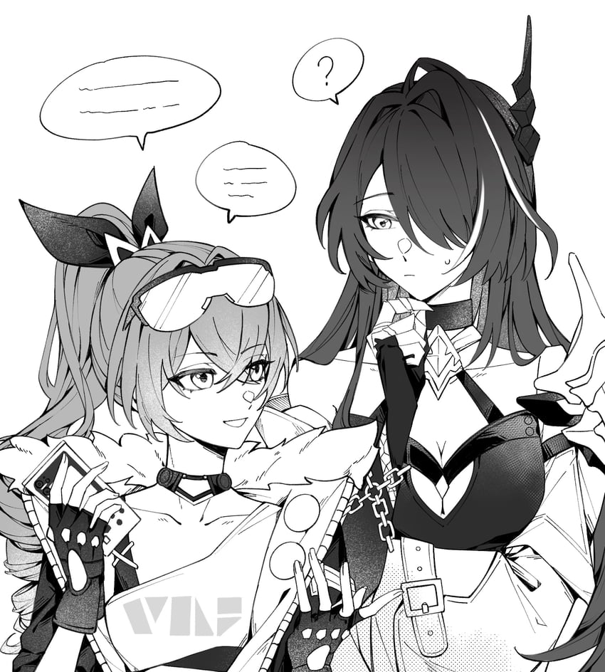 acheron and silver wolf (honkai and 1 more) drawn by x2243271584