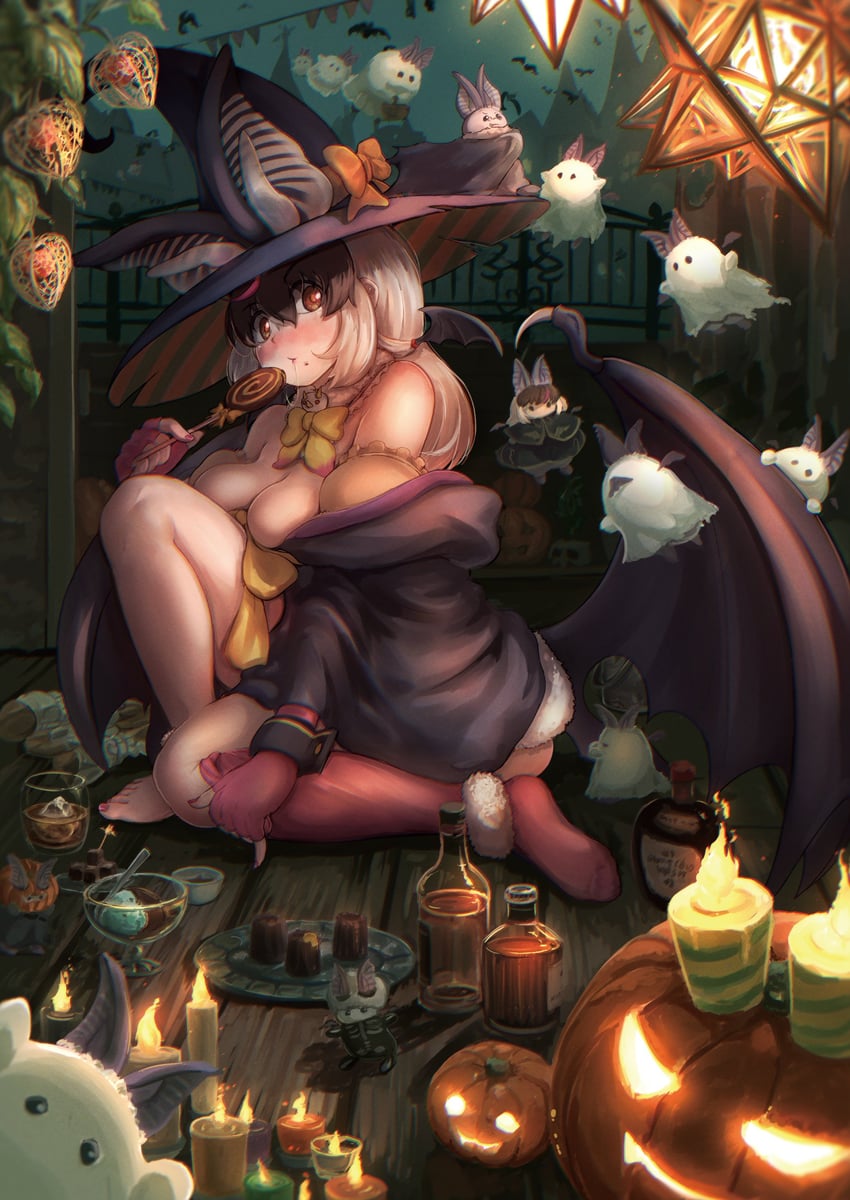 brown long-eared bat and poporu (kemono friends and 1 more) drawn by okyao