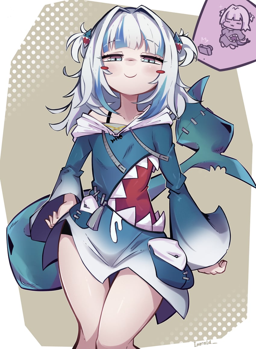 gawr gura (hololive and 1 more) drawn by imerald
