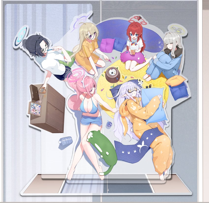 peroro, himari, eimi, maki, hare, and 2 more (blue archive) drawn by zanya_000