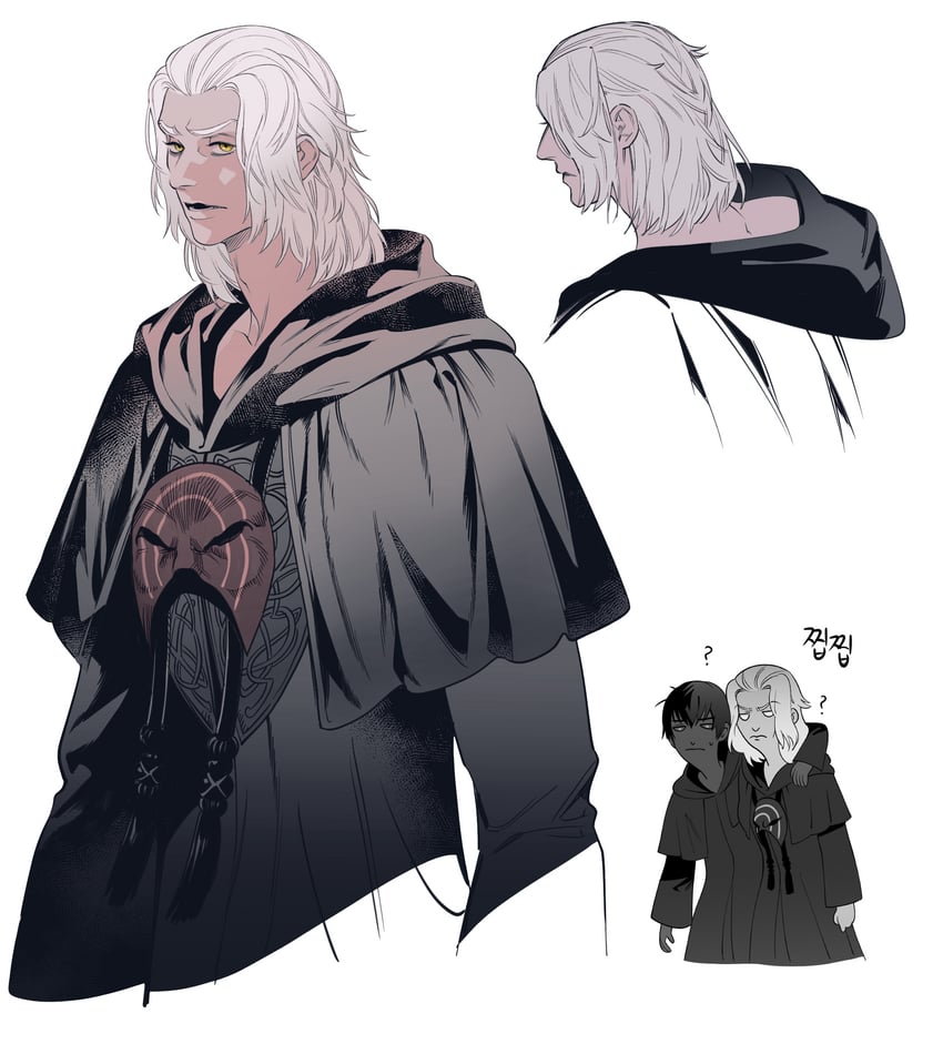warrior of light, adventurer, and emet-selch (final fantasy and 1 more) drawn by 5altybitter5