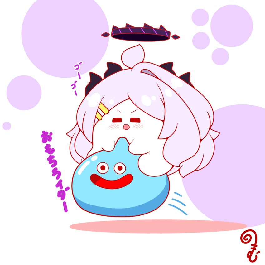 hina and slime (blue archive and 1 more) drawn by kurukurumagical