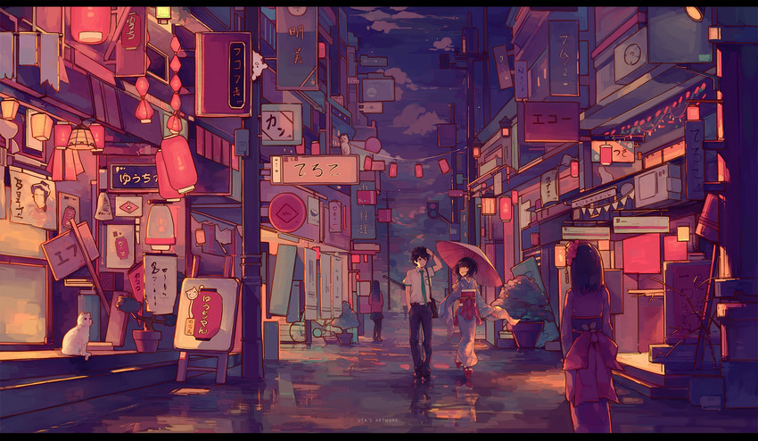 miyamizu mitsuha and tachibana taki (kimi no na wa.) drawn by gujianshaonu