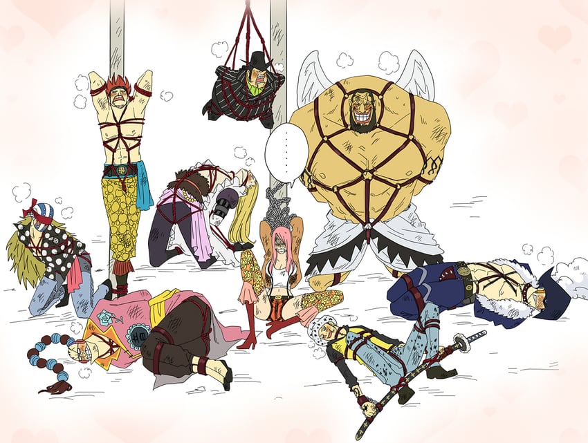 trafalgar law, eustass kid, jewelry bonney, killer, x drake, and 4 more (one piece) drawn by cocotri