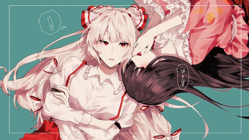fujiwara no mokou and houraisan kaguya (touhou) drawn by somei_ooo