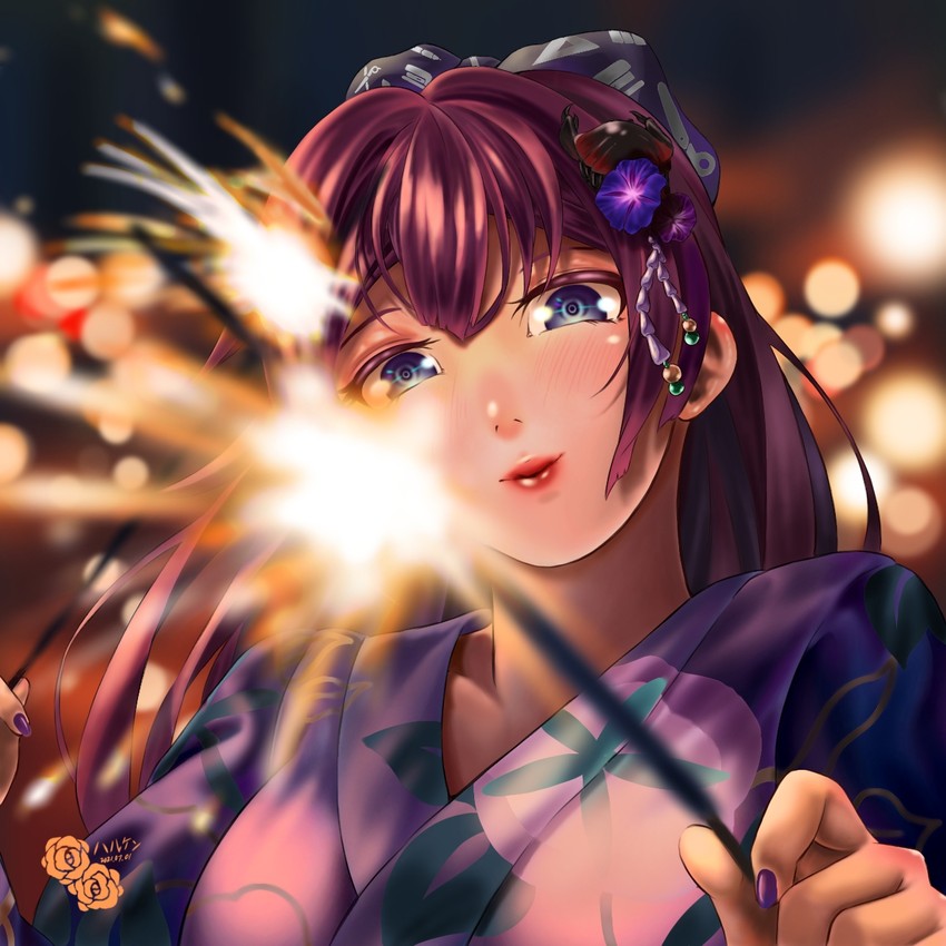 senjougahara hitagi (monogatari and 1 more) drawn by haruken39