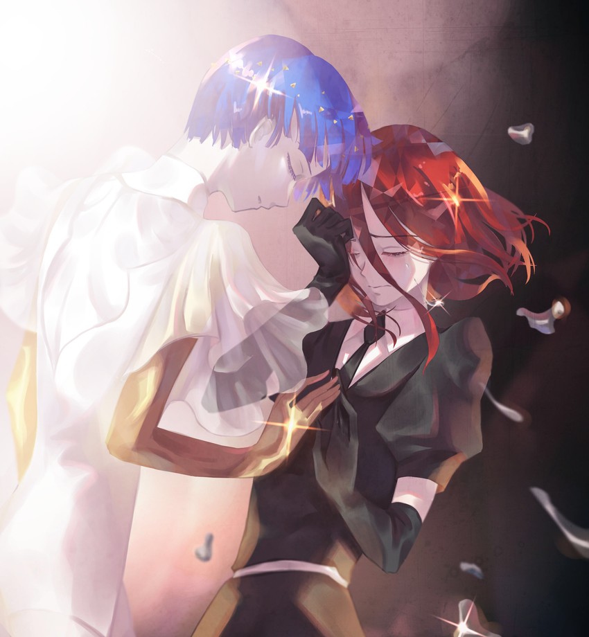 phosphophyllite and cinnabar (houseki no kuni) drawn by tsushima_touko