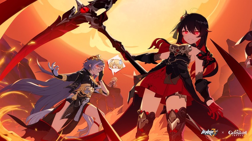 fischl, seele vollerei, herrscher of sentience, and seele (genshin impact and 3 more)