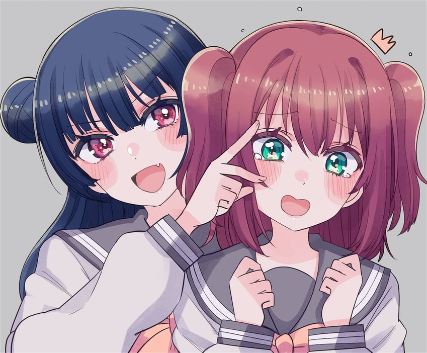 tsushima yoshiko and kurosawa ruby (love live! and 1 more) drawn by cream_(nipakupa)