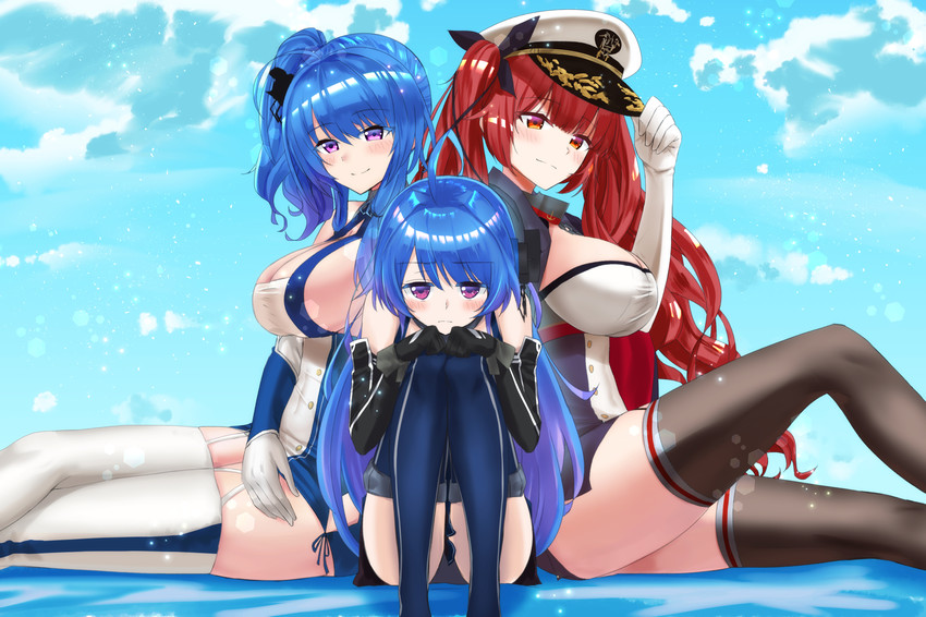 st. louis, honolulu, and helena (azur lane) drawn by biibii