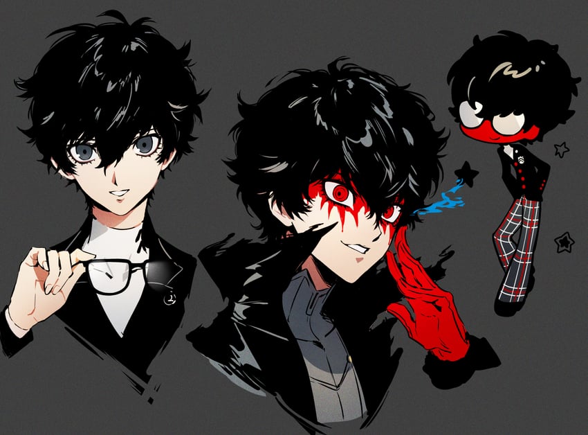 amamiya ren and joker (persona and 1 more) drawn by themoonrabbit