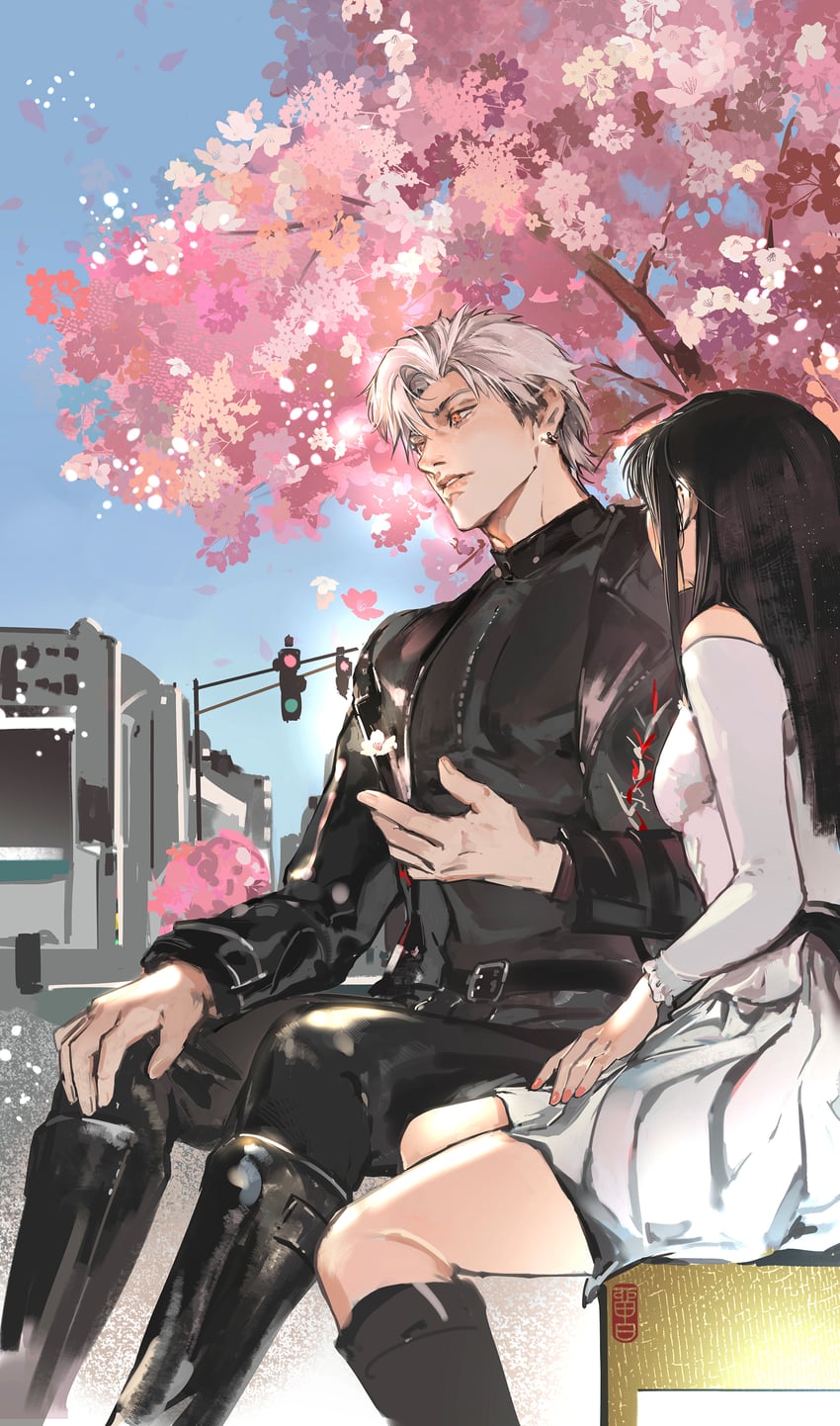 protagonist and sylus (love and deepspace) drawn by liubai_615